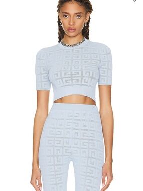 Givenchy 4G Monogram Knit Sweater Blue | Size M | NWT | Luxury Designer